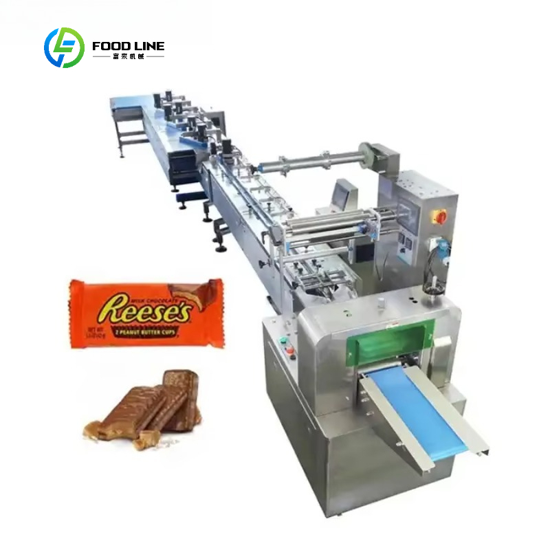 Protein Bar - 経済的な自動ケーキチョコレート水平包装ライン キャンディプロテインチョコレートバー フロー包装機