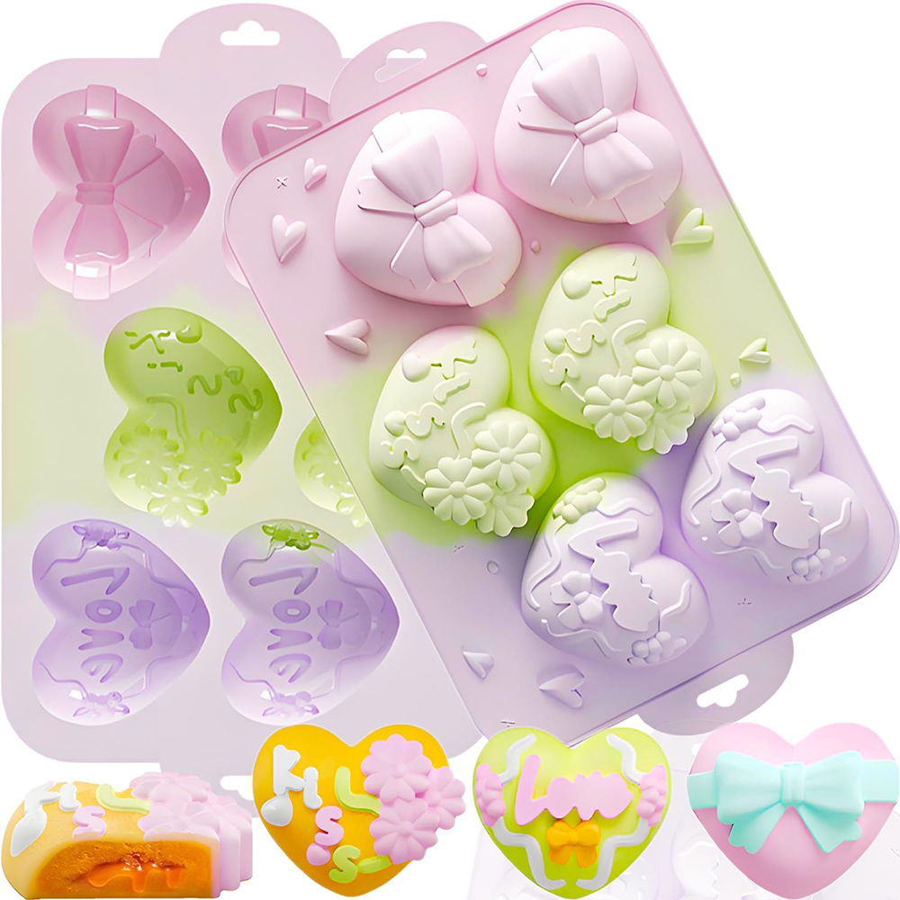 Gummy Candy - ハート型シリコンモールド チョコレート バレンタインデー ベーキング ノンスティック 食品用シリコンモールド