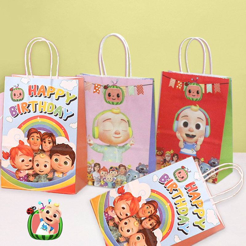 Cookies Pack - ココメロン パーティーギフトバッグセット かわいい漫画の男の子 女の子の誕生日用品 持ち運び可能な収納ポーチ キャンディー