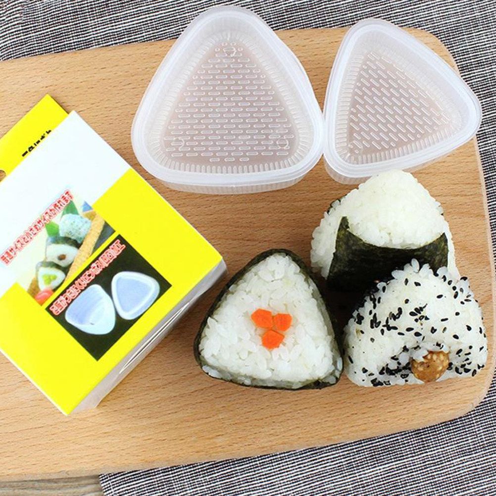 Seaweed Snack - 2個入り 三角形のおにぎり型セット。食品グレードのプラスチック製で、お弁当や軽食、海苔巻き、チョコレート、フォンダン、石鹸などに使用できます。