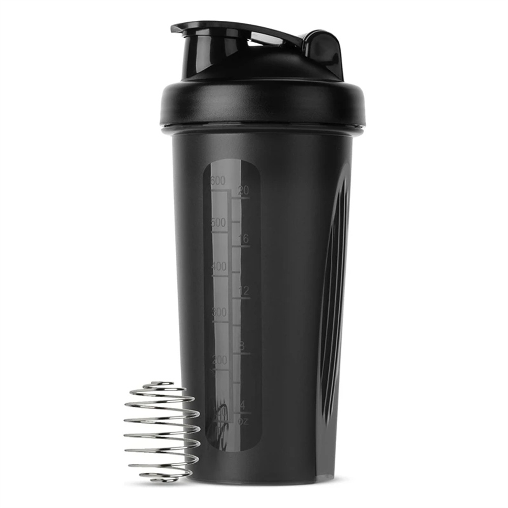 Protein Bar - 1個入り ポータブルプロテインシェイカー 600ml フィットネスボトル ワイヤーウィスクボール付き フィットネス愛好家やアスリート向け