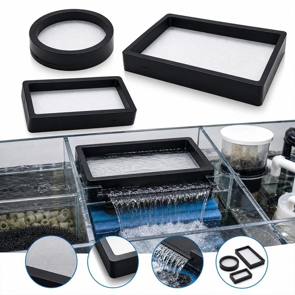 Seaweed Snack - PVC製水槽フィルタースクリーン ナイロンメッシュ 再利用可能な水槽フィルタートレイ 堅固なフレーム 傾斜フィルター面 フィルターメッシュボックス