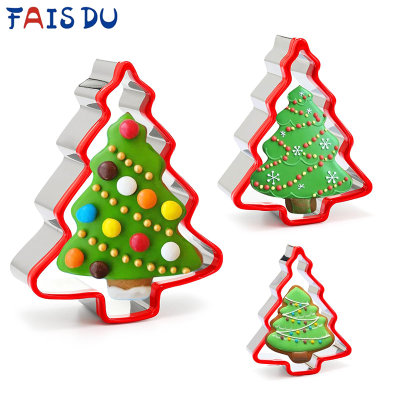 Cookies Pack - FAIS DU 3個入り クリスマスツリー型抜き ステンレス製 クリスマスツリー型