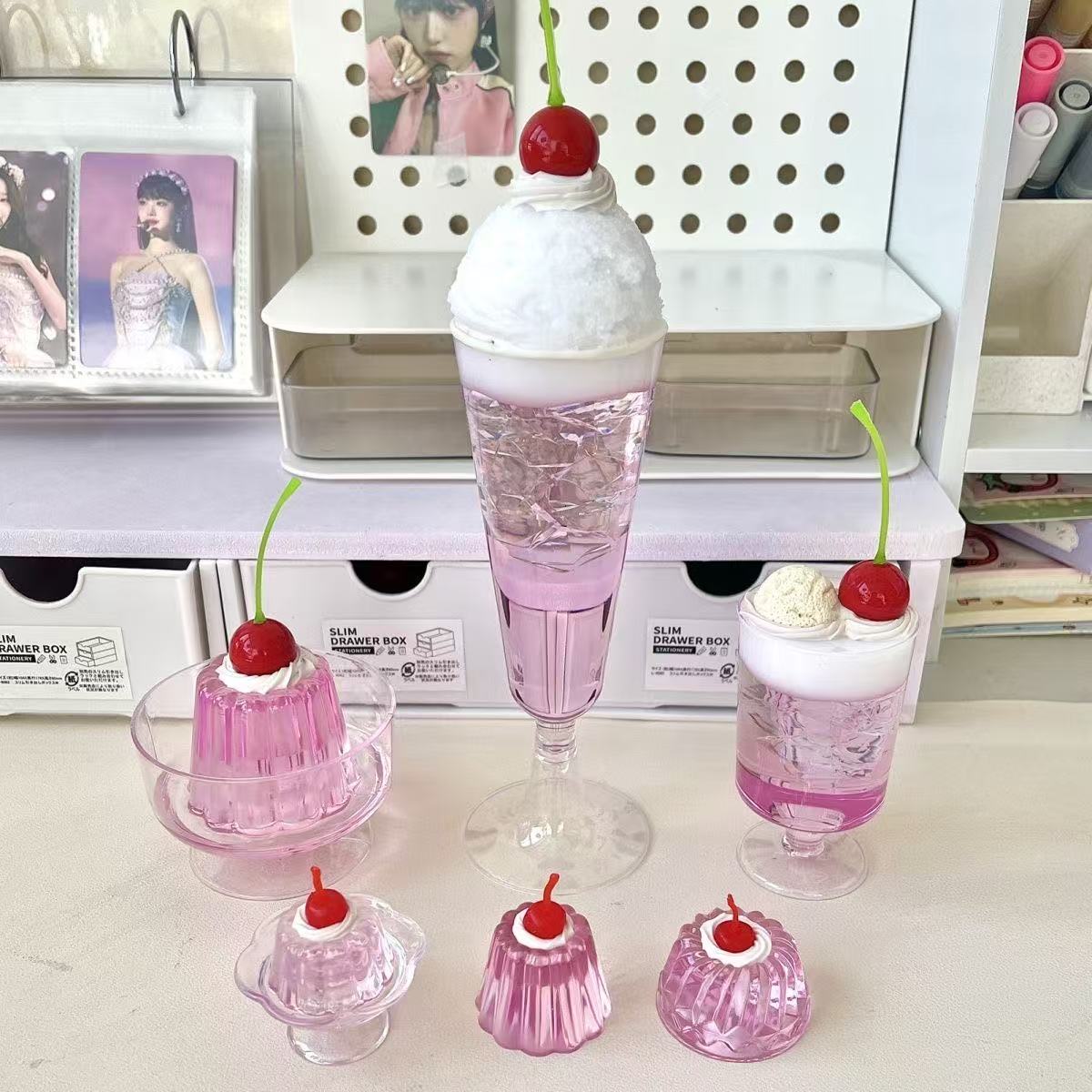 Chocolate Snack - 紫昭和風茶飾り古代桜ソーダゼリーキーホルダー接着剤完成品 2D 写真小道具食べる谷