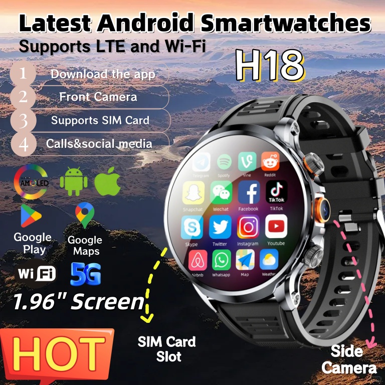 新型4G Android H18スマートウォッチ 1.95イ - Seaweed Snack のレビューと価格