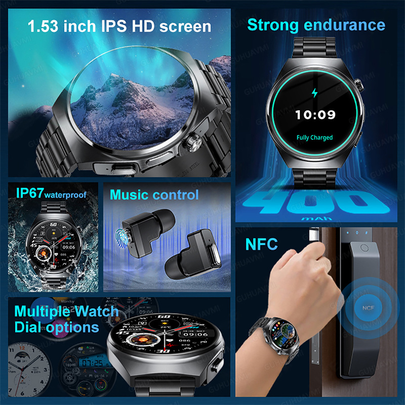 男性女性向け 新型 2 in 1 スマートウォッチ イヤホン - Seaweed Snack のレビューと価格