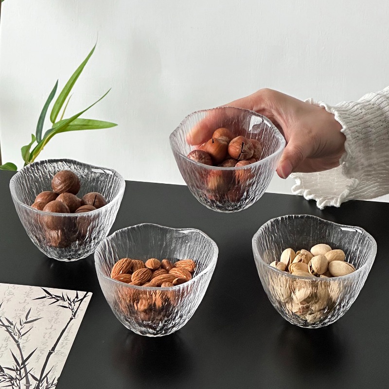 透明ガラスカップ分割ナッツトレイドライフルーツプレートトレイ - Dried Fruit のレビューと価格