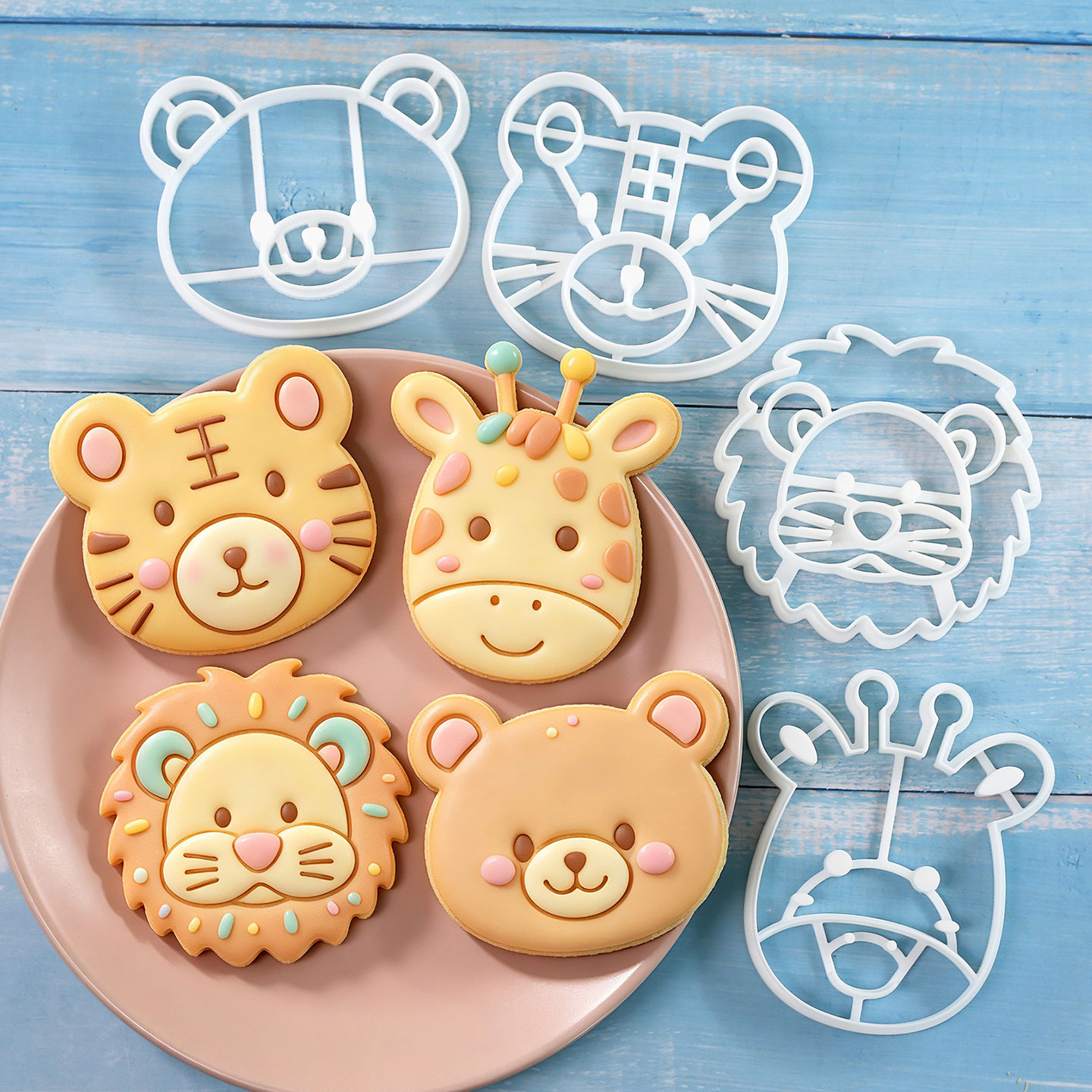4個入り動物型クッキーカッターセット 3Dキュートなライオン - Cookies Pack のレビューと価格