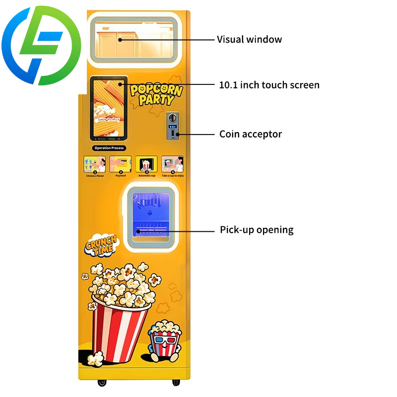 カスタマイズ可能な熱風式全自動コイン式ポップコーン製造機、フ - Popcorn のレビューと価格
