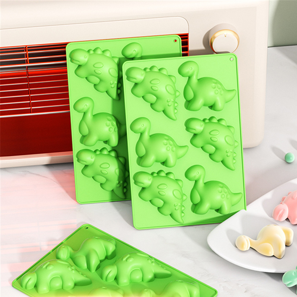 恐竜シリコーンケーキ型チョコレートグミ型トレイ 6 グリッド - Gummy Candy のレビューと価格