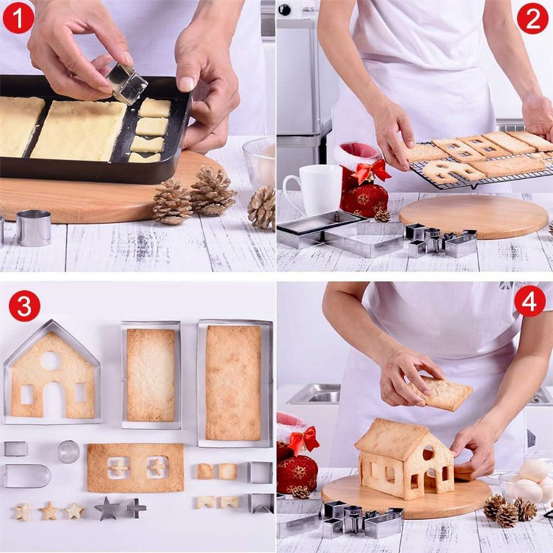 3Dクリスマスジンジャーブレッドハウスクッキーカッターセット - Cookies Pack のレビューと価格